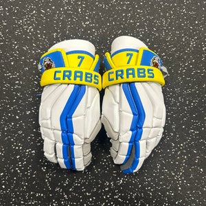 Used True TEMPER BALTIMORE CRABS Lacrosse Gloves Mens White 13" 11849-S000029256