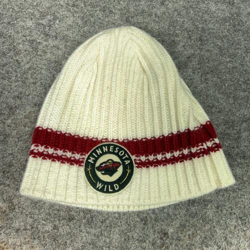 Minnesota Wild Hat Cap Knit OSFA White Red NHL Hockey Winter Beanie Mens