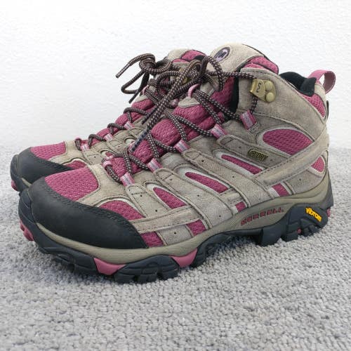 Merrell Moab 2 Mid Waterproof Hiking Boots Womens Size 10 Shoes Gray Purple