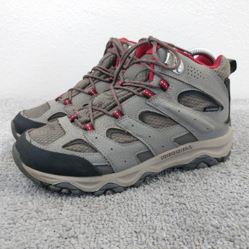 Merrell Moab 3 Mid Waterproof Hiking Shoes Boys Size 5.5Y Sneakers Gray Lace Up