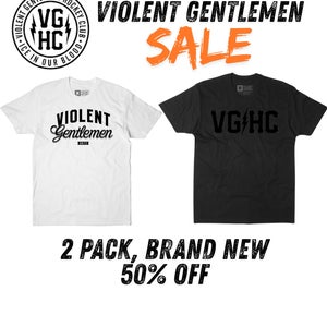 2 Pack- “Violent Gentlemen” T- Shirts, Brand New With Tags, Medium