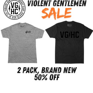 2 Pack- “Violent Gentlemen” T- Shirts, Brand New With Tags, Medium