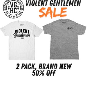 2 Pack- “Violent Gentlemen” T- Shirts, Brand New With Tags, Medium