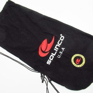 SOLINCO SINGLE VELVET TENNIS RACQUET DRAWSTRING BAG/COVER. BLACK