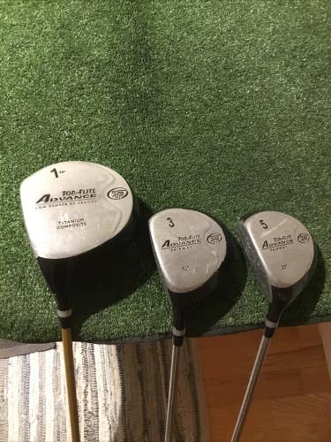 Top Flite Left Handed Advance Woods Set (D, 3W, 5W) Regular Steel & Graphite