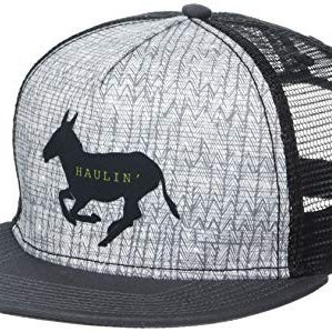 Prana Journeyman Trucker Hat Mens One Size Gray Black Adjustable Snapback QLW752