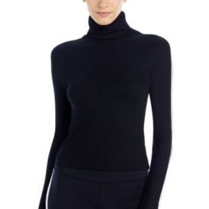 Splits59 Jackson Rib Full Length Turtleneck Sweater Women's XS Black QLW736