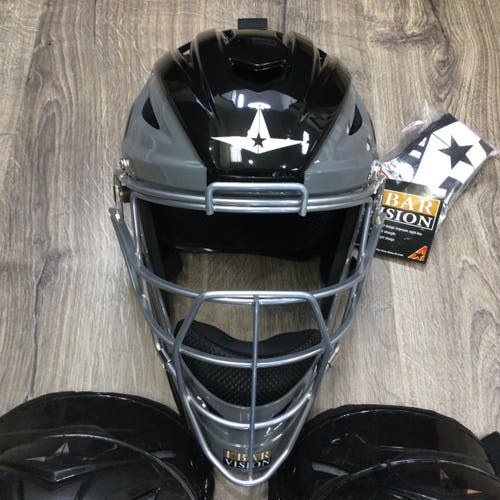 All Star MVP Catcher's Helmet Black Gray Size 7-7.5 New with Defects