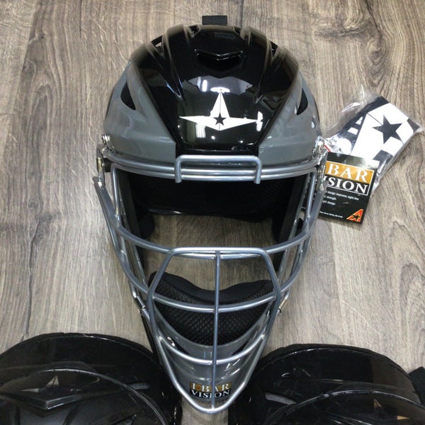 All Star MVP Catcher's Helmet Black Gray Size 7-7.5 New with Defects