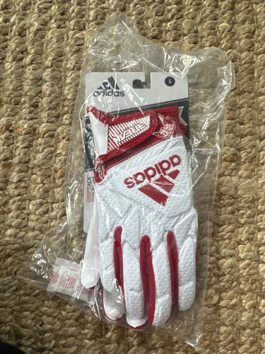 White Large Adult Adidas Freak Gloves (New)
