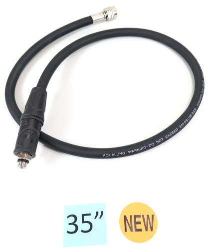 NEW Aqua Lung 35" Scuba Dive Hose 2nd Stage Regulator or Octo Black       #4808