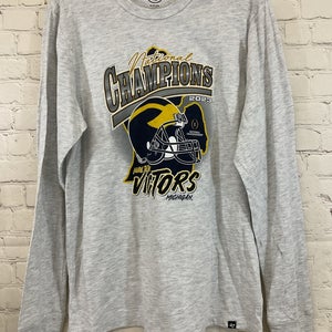 '47 MICHIGAN WOLVERINES 2023 CHAMPIONSHIP Long-Sleeve Shirt Grey S Small