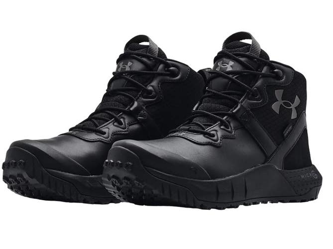Under Armour Mens Micro G Valsetz Leather Waterproof Tactical Boot 3024334-001