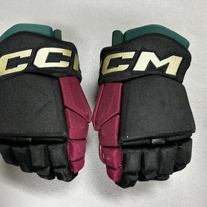 CCM HGTK Tacks Pro Stock Hockey Gloves 14” Black COYOTES 44316