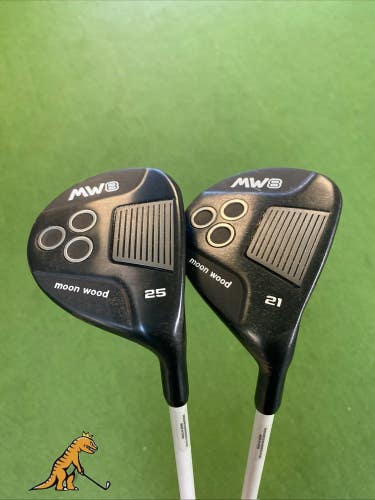Used Moon Wood MW8 21*, 25* Fairway Wood Set MW8 Graphite Seniors