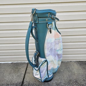 Rare Vintage Hogan Teal Watercolor Brush Stroke Colorful Cart Golf Bag 6 Way