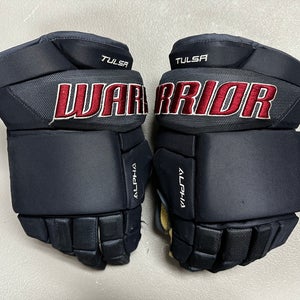 Warrior Alpha LX Pro Stock 15" Hockey Gloves Navy Blue OILERS 37045