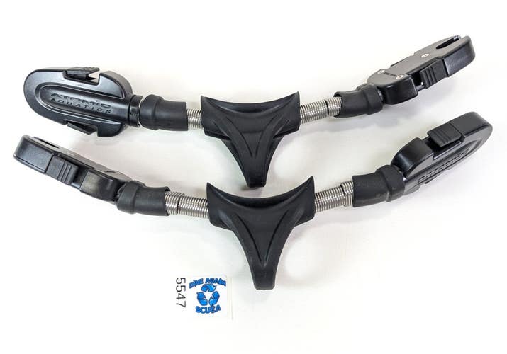 2 X Atomic Aquatics Split Fin Spring Straps Scuba Diving Fins EXCELLENT!   #5547