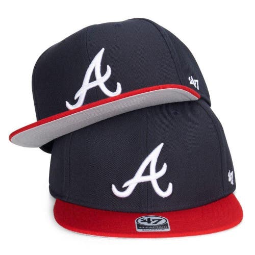Atlanta Braves Captain 2 Tone 47 Brand Adjustable Snapback Flatbill Hat