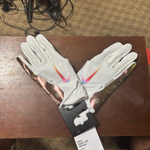 New adult medium Nike Vapor Jet 7.0 football skill Gloves white/copper iridescent