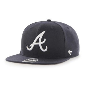 ATLANTA BRAVES NAVY SURE SHOT 47 CAPTAIN SNAPBACK ADJUSTABLE HAT