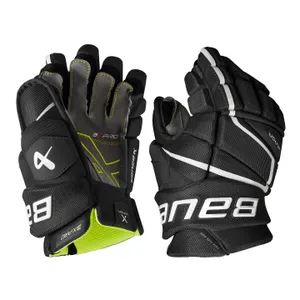 New Bauer Vapor 3X Pro Black and White Junior Gloves 10"