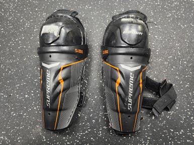 Used Bauer SUPREME ONE.4 Junior Shin Guards Black 8" 11849-S000029219