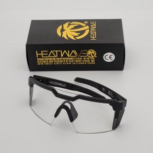 Heatwave Future Tech Large Z87 Shield Sunglasses Black Frame Clear Lens H2