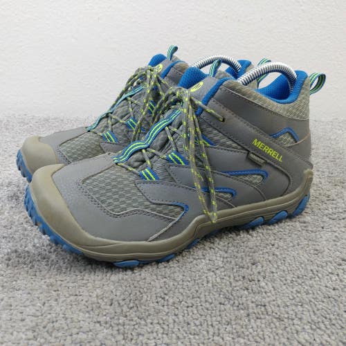 Merrell Chameleon 7 Access Mid Waterproof Hiking Boys Size 6 Shoes Gray Blue