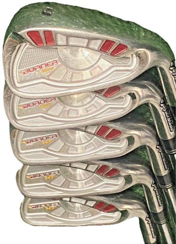 TaylorMade Burner HT Iron Set 5,6,7,8,9 RH 85g Stiff Steel 5i 38" Nice Condition