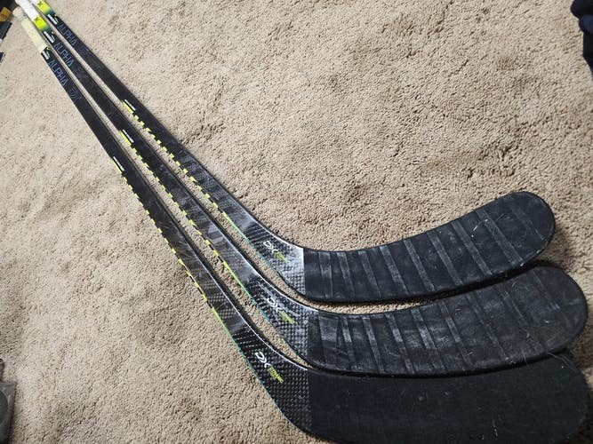 3x PACK PETTERSSON Penguins Game Used Sticks WARRIOR ALPHA DX PRO 95 flex LH