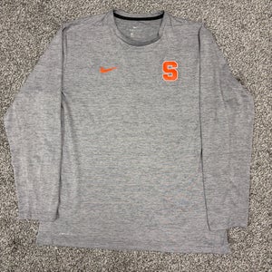 Nike Syracuse Block S Grey Dri-Fit LS Tee, Size XL