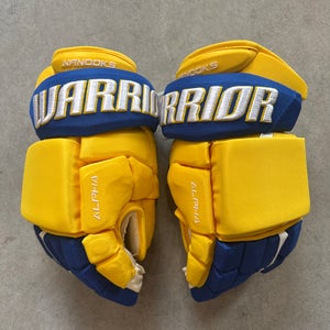 14” Warrior ALPHA DX Pro Gloves Pro Stock (New) YELLOW/BLUE NCAA Alaska Fairbanks