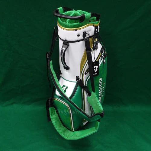 NEW Bridgestone 2025 Spring Green/White/Gold Masters Golf Stand Bag w/ Raincover