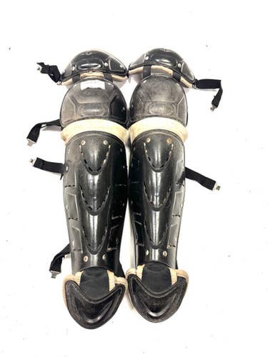 Used All-Star TOP STAR SERIES 15IN Catchers Leg Guards Black Intermed 11860-S000293947