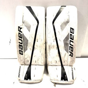 Used Bauer SUPREME Goalie Leg Pads Youth White 26" 11860-S000293884