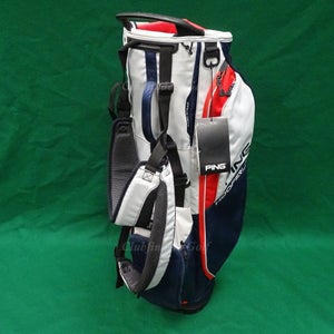 Ping Hoofer Lite Navy/Platinum/Red 4-Way Golf Stand Bag w/ Raincover