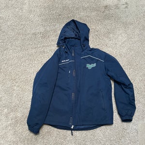 Mercyhurst Hockey Team Issued Bauer Winter Coat blue hooded
