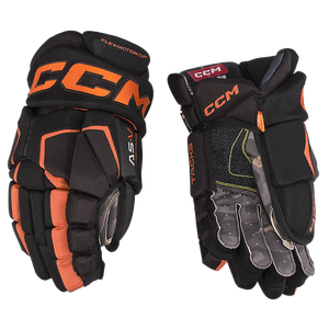 CCM AS-V Senior Black and Orange Gloves 15"