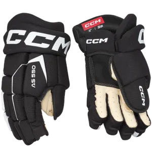New CCM AS550 Junior Black and White Gloves 11"