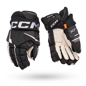 New CCM Tacks XF Pro Junior Black and White Gloves 11"