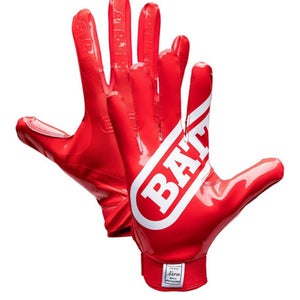 New YOUTH RED DOUBLE THREAT RECEIVER FOOTBALL GLOVES 11834-BAT9320Y