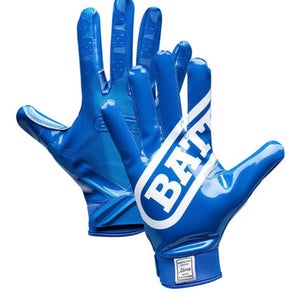 New YOUTH BLUE DOUBLE THREAT RECEIVER FOOTBALL GLOVES 11834-BAT9321Y