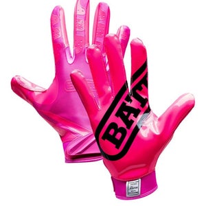 New YOUTH PINK DOUBLE THREAT RECEIVER FOOTBALL GLOVES 11834-BAT9328Y