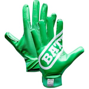 New YOUTH GREEN DOUBLE THREAT RECEIVER FOOTBALL GLOVES 11834-BAT9324Y