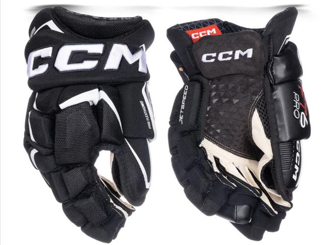 New CCM JetSpeed FT6 PRO Junior Black and White Glove 11"