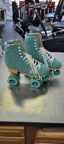 Used RollerDerby CANDY GIRL SIZE 8 Senior Roller Quad Skates Green Senior 8 11497-C000150115