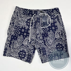 Polo Ralph Lauren RLX Navy Bandana All Over Paisley Print Golf Shorts S