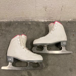 Used Junior Riedell Sparkle Figure Skates Size 13