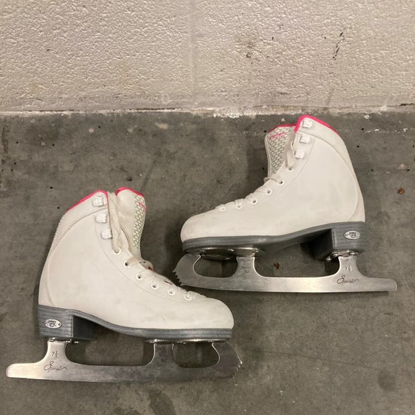 Used Junior Riedell Sparkle Figure Skates Size 13